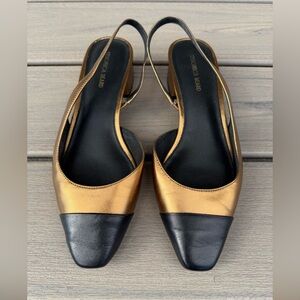 Veronica Beard Metallic Gold & Black Spectator Heels - Size 7